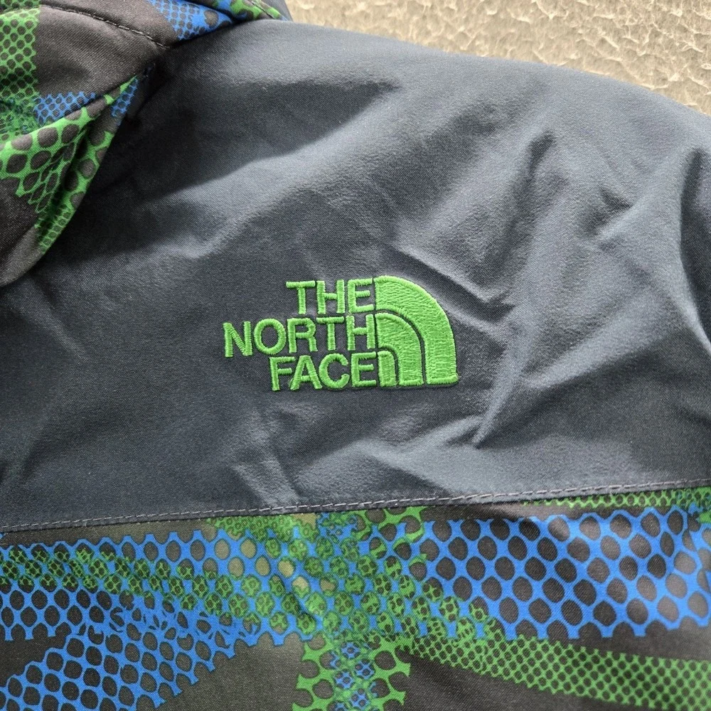 The North Face Boys Jacket M (10/12) Blue‎ Embroidered Geometric Heatseeker